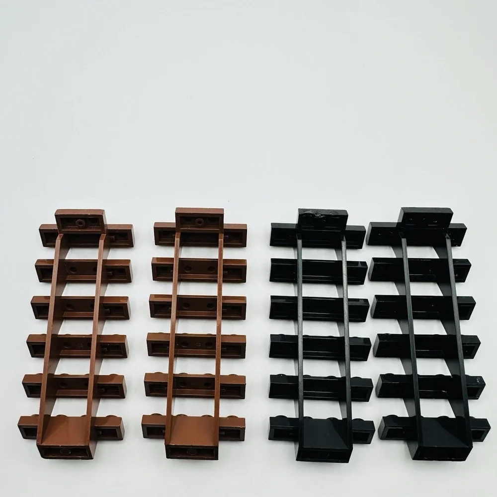 Lego Lot of 2 Brown & 2 Black Steps Stairs 30134 7x4x6 Straight Open Pre-owned‎